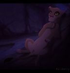  absurd_res claws disney felid female feral genitals hailberry half-closed_eyes hi_res lion looking_at_viewer lying mammal narrowed_eyes night on_back pantherine presenting presenting_pussy pussy smile solo spread_legs spreading the_lion_king vitani 