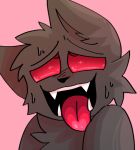  ahegao anthro avatar_(disambiguation) bodily_fluids canid caphound chi_no_mi fangs icon looking_pleasured low_res male mammal sweat teeth tongue 