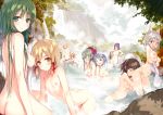  aki_minoriko aki_shizuha animal_ears blush breasts flat_chest group inubashiri_momiji kagiyama_hina kawashiro_nitori ke-ta kochiya_sanae long_hair moriya_suwako nipples nude onsen shameimaru_aya touhou towel water wet wolfgirl yasaka_kanako 