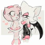  2019 amy_rose anthro bat_wings biped blush boots chiropteran clothing dress duo eulipotyphlan female female/female footwear fur gloves hands_together handwear hedgehog mammal mem348 membrane_(anatomy) membranous_wings open_mouth pink_body pink_fur pink_theme rouge_the_bat simple_background sonic_the_hedgehog_(series) standing white_background white_body white_fur wings 
