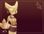  &lt;3 2019 anthro black_nose blonde_hair breasts canid canine choker clothed clothing ear_piercing ear_ring eyewear female fennec fingerless_gloves fluffy fluffy_tail fox glasses gloves hair handwear hi_res jewelry looking_at_viewer mammal necklace piercing ping-ether portrait short_hair smile three-quarter_portrait 