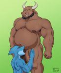  2020 5_fingers abraham_(bayron) age_difference anthro armpit_hair athletic athletic_anthro athletic_male augensinum balls balls_deep bayron_(character) beard belly biceps big_belly blue_body blue_skin blush bodily_fluids body_hair bovid bovine brown_body brown_skin cattle colored deep_throat digital_drawing_(artwork) digital_media_(artwork) duo ears_down erection eyebrows eyes_closed facial_hair fellatio fin fin_piercing fingers fish furgonomics furry-specific_piercing genitals gills green_background hand_on_leg hand_on_thigh hi_res horn humanoid_hands lamnid lamniform looking_pleasured mako_shark male male/male mammal marine mature_male musclegut muscular muscular_anthro muscular_male navel nipples nude older_male open_mouth oral oral_penetration overweight overweight_anthro overweight_male pecs penetration penile penis piercing pivoted_ears saliva sex shaded shark signature simple_background size_difference thick_thighs 
