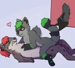  &lt;3 anal anal_penetration animal_genitalia animal_penis anthro bodily_fluids canine_penis clenched_teeth cottongryph cum cum_in_ass cum_inside digital_drawing_(artwork) digital_media_(artwork) drooling duo erection eyes_closed fur genital_fluids genitals green_body green_fur green_hair hair hi_res knot male mammal nude penetration penile penis procyonid raccoon red_hair saliva sex simple_background smile spots spotted_body spotted_fur teeth 