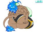  4:3 absurd_res alpha_channel anthro big_breasts big_butt breasts butt butt_pose female hi_res holding_butt huge_breasts huge_butt kaithunderstone75 looking_back muscular muscular_anthro muscular_female pose sergal solo thick_thighs 