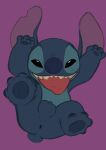 anus balls big_ears big_nose black_sclera blue_body disney feral genitals hi_res lazylione lilo_and_stitch looking_at_viewer male purple_inner_ear sharp_teeth small_tail stitch_(lilo_and_stitch) tail teeth tongue tongue_out