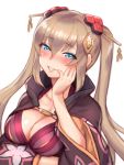  blue_eyes blush breasts cleavage folks_(nabokof) hair_ornament japanese_clothes tales_of_(series) tales_of_crestoria yuna_azetta 