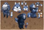  2019 abs anthro belly_rub big_muscles biped bottomwear business_suit canid canine canis clothing denim denim_bottomwear denim_clothing dessert doughnut duo eating facial_tuft fluffy fluffy_tail food heart_symbol hi_res human in_a_gamepxv jeans male mammal muscular muscular_anthro muscular_male neck_tuft pants parent_(lore) parent_and_child_(lore) pastry petting sleeping solo suit sweatshirt tail tuft wolf 