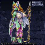 accessory amphibian anthro big_breasts breasts clothing dragon faenickar fairy female fish flower flower_in_hair hair hair_accessory illustration insect_wings lizard low_res marine melee_weapon muscular muscular_anthro plant polearm reptile scalie shark solo spear spicyphoenix translucent translucent_clothing weapon wings