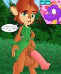 absurd_res activision animal_genitalia animal_penis balls big_penis blush bodily_fluids clothed clothing cum deer detailed_background dialogue digital_media_(artwork) dragon elora english_text equine_genitalia equine_penis erection eyebrows faun_(spyro) female fur genital_fluids genitals green_eyes hair herm hi_res horn humanoid intersex leaking leaking_cum looking_at_viewer male mammal open_mouth outside penis plant presenting purple_body raised_eyebrow scales scalie sky smile solo speech_bubble spyro spyro_reignited_trilogy spyro_the_dragon sweat sweatdrop tail text tongue varium western_dragon wings