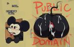 2024 anal anthro anus balls blush blush_lines bodily_fluids butt cum cum_in_ass cum_inside cum_on_butt dialogue disney english_text fur genital_fluids genitals hi_res latchk3y male mammal mickey_mouse mouse murid murine nude open_mouth public_domain public_use questionable_consent rodent rodent_tail shaded simple_background solo solo_focus stuck sweat tail text through_wall