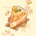  artist_name blueberry commentary english_commentary english_text food food_focus fruit fruit_background fruit_tart highres leaf nao_(bestrollever) napkin no_humans original peach peach_slice pie pie_slice starry_background still_life tart_(food) whipped_cream yellow_background 