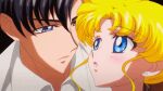  animated animated_gif bishoujo_senshi_sailor_moon blonde_hair blue_eyes closed_eyes earrings jewelry kiss lowres non-web_source pink_lips toei_animation tsukino_usagi 