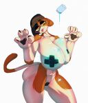 anthro beanie_only big_breasts breasts calico_cat camel_toe claws domestic_cat english_description epic_games eyeshadow felid feline felis female fortnite fur hi_res huge_breasts liquid looking_at_viewer makeup mammal meow_skulls_(fortnite) multicolored_body multicolored_fur nude pasties ponpuramu pouring pouring_on_breasts pussy_tape slurp_juice solo thick_thighs tongue tongue_out wide_hips