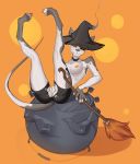  absurd_res anthro breasts butt cerf clothed clothing domestic_cat felid feline felis female genitals hairless hairless_cat hat headgear headwear hi_res leaning leaning_back legs_up looking_at_viewer magic_user mammal nipples pussy rear_view sitting solo sphynx_(cat) spread_legs spreading torn_clothing witch witch_hat yellow_eyes 