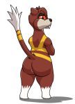  2020 alpha_channel ambiguous_gender anthro anus anus_only brown_body brown_fur buckteeth butt crossed_arms fur grumpy hi_res looking_at_viewer looking_back lopearedquentin mammal nintendo pok&eacute;mon pok&eacute;mon_(species) puffed_cheeks raised_tail rear_view red_eyes rodent simple_background solo standing teeth transparent_background video_games watchog 