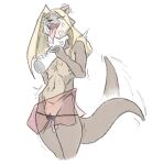ahegao anthro asphyxiation blonde_hair bodily_fluids choking clitoris clitoris_slip countershading disembodied_hand drooling female flat_chested genital_fluids genitals hair hi_res long_hair looking_pleasured mammal mostly_nude mustelid otter pitta_the_italian saliva serena_(pitta_the_italian) solo sweat tongue tongue_out vaginal_fluids