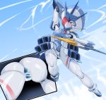  action_pose anus blush breasts butt censored darling_in_the_franxx delphinium female gaping gaping_anus gaping_pussy genitals humanoid invisible_penis machine multiple_angles not_furry pochincoff pose pussy rear_view robot robot_humanoid simple_background solo studio_trigger 