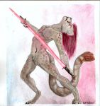  anthro arci_blackwood felid feline hi_res light male mammal melee_weapon painting_(artwork) pose solo sword traditional_media_(artwork) watercolor_(artwork) weapon zhekathewolf ztw2020 