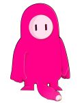  2020 absurd_res big_penis fall_guy fall_guys flaccid genitals glans hi_res humanoid male mouthless noseless not_furry penis pink_body simple_background solo standing zofutie 