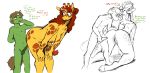 absurd_res all_fours anthro better_version_at_source dialogue doggystyle duo english_text equid equine female from_behind_position giraffe giraffid hi_res horn male male/female mammal ossicone sex text the-minuscule-task unicorn 