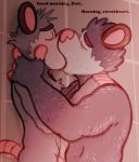  anthro blush bowserboy101 dialogue didelphid duo father father_and_child father_and_son genitals hair hi_res incest_(lore) kissing lorenzo_(bowserboy101) male male/male mammal marsupial nude oliver_(bowserboy101) parent parent_and_child penis simple_background son 
