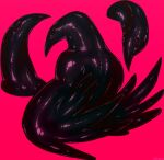 2021 ambiguous_gender anthro avian beak black_body glistening latex looking_at_viewer looking_back looking_back_at_viewer pink_background restricted_palette simple_background solo wings zlvuxx
