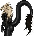2024 ambiguous_gender anthro bodysuit clothing fur hair latex long_tail neck_tuft sergal side_view skinsuit solo tail tail_tuft tight_clothing tuft zlvuxx