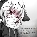  1girl animal_costume animal_hood blush closed_mouth gawr_gura grey_background grey_hair greyscale highres hololive hood hoodie koyoinacho looking_at_viewer monochrome multicolored_hair shark_costume shark_girl shark_hood sharp_teeth short_hair solo streaked_hair teeth tongue tongue_out virtual_youtuber 