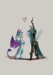 &lt;3 arthropod blush changeling dragon duo female friendship_is_magic horn insect_wings membrane_(anatomy) membranous_wings my_little_pony plainoasis princess_ember_(mlp) queen_chrysalis_(mlp) simple_background tsundere wings 