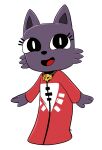 alpha_channel anthro clothed clothing cult_of_the_lamb domestic_cat felid feline felis female fluffy happy harriet_amoros hi_res jewelry looking_at_viewer mammal massive_monster_(studio) necklace prick_ears robe ruri_(cult_of_the_lamb) smile solo standing