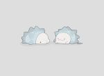  animal_focus ao_(ao0_0nemu) bad_id bad_twitter_id closed_mouth ditto full_body grey_background no_humans pokemon pokemon_(creature) simple_background smile snom transformed_ditto 