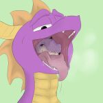 2018 activision bodily_fluids da~blueguy dragon drooling duo horn inside_mouth looking_down male mouth_closed mythological_creature mythological_scalie mythology narrowed_eyes open_mouth purple_body saliva scalie sharp_teeth spyro_the_dragon teeth tongue tongue_out vore