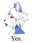  anthro astra2020 blue_body blue_fur blue_lips blue_nose bust_portrait canid canine canis chest_tuft darbo digital_drawing_(artwork) digital_media_(artwork) domestic_dog english_text female fur hair headshot_portrait hi_res husky lips mammal meme nordic_sled_dog portrait side_view silver_eyes smile solo spitz text thick_lips tuft white_body white_fur white_hair 