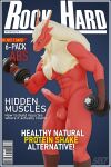 2:3 3_fingers 3d_(artwork) abs absurd_res anthro artist_logo artist_name balls barcode biceps biped blaziken blue_background blue_eyes border claws cover cover_art cover_page digital_media_(artwork) dumbbell english_text erection exercise fingers generation_3_pokemon genitals glans hair hi_res holding_dumbbell holding_object horn humanoid_genitalia humanoid_penis logo magazine_cover male muscular muscular_anthro muscular_male muscular_thighs navel nintendo nude pecs penis pink_glans pokemon pokemon_(species) red_balls red_body red_horn red_penis s87 simple_background solo standing text triceps weightlifting weights white_border white_claws white_hair workout