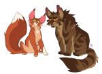 2017 absurd_res alpha_channel ambiguous/ambiguous ambiguous_feral ambiguous_gender bramblestar_(warriors) brown_body brown_fur canon_couple countershade_fur countershading digital_drawing_(artwork) digital_media_(artwork) dipstick_tail domestic_cat duo ear_tuft eyebrows feet felid feline felis female_(lore) feral flat_colors fluffy fluffy_tail fur gloves_(marking) graystripe64 green_eyes hi_res inner_ear_fluff male_(lore) mammal markings multicolored_body multicolored_fur notched_ear orange_body orange_eyes orange_fur paws quadruped scar simple_background sitting smile squirrelstar_(warriors) striped_body striped_fur stripes tabby_cat tail tail_markings tan_body tan_fur transparent_background tuft warriors_(book_series) white_body white_fur white_tail_tip