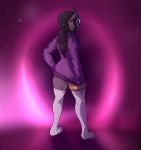  abstract_background alien alien_humanoid big_butt black_hair butt clothed clothing dentji digital_media_(artwork) edgeartstation eyeshadow footwear full-length_portrait girly glowing glowing_eyes grey_body grey_skin hair hi_res highlights_(coloring) hoodie horn humanoid legband legwear long_hair looking_at_viewer looking_back makeup male not_furry portrait smile socks solo standing thick_thighs thigh_highs thighband topwear white_clothing white_legwear white_socks yellow_eyes 