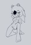 anthro breasts ear_piercing female fours_(artist) genitals hi_res idw_publishing kneeling looking_aside nipples piercing pussy sega sharp_teeth sketch smile solo sonic_the_hedgehog_(comics) sonic_the_hedgehog_(idw) sonic_the_hedgehog_(series) surge_the_tenrec teeth