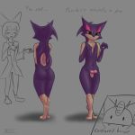  1:1 accidentally_gay anthro antira balls english_text erection genitals girly green_eyes hi_res humanoid_genitalia humanoid_penis male meowth nintendo nude penis pok&eacute;mon pok&eacute;mon_(species) purrloin solo_focus text video_games 