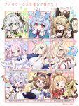  6+girls ;d absurdres animal_ears blonde_hair blue_archive blue_eyes blue_hair blue_hairband bow breasts brown_hair capelet cat_girl chise_(blue_archive) commentary_request dog_ears dog_girl draph drooling flying_sweatdrops food fried_rice frying_pan genshin_impact granblue_fantasy green_bow green_eyes grey_hair hair_bun hairband halo head_wings heart highres holding holding_ladle horns kaho_(blue_archive) kanna_(blue_archive) kanna_(swimsuit)_(blue_archive) kirara_(genshin_impact) ladle long_hair looking_at_viewer mika_(blue_archive) mimikyu mouth_drool multiple_girls nahida_(genshin_impact) oishii_sasa one_eye_closed open_mouth oppai_loli pink_hair pokemon pokemon_(creature) purple_eyes red_eyes sideboob sigewinne_(genshin_impact) single_side_bun smile spoken_character translation_request wamdus_(granblue_fantasy) whistle whistle_around_neck white_capelet wings yaia_(granblue_fantasy) yellow_eyes 