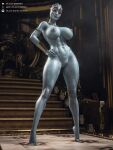 2025 3d_(artwork) abs alien alien_humanoid areola armlet asari big_breasts bioware blue_body blue_skin breasts digital_media_(artwork) electronic_arts feet female genitals glistening glistening_body glistening_breasts glistening_skin glistening_thighs hands_on_hips hi_res humanoid jewelry mass_effect navel necklace nipples not_furry nude plague_of_humanity_(artist) samara solo standing vulva