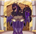 2_heads 4_arms absurd_res anthro areola big_breasts black_hair black_tuft breasts broken_horn brown_body clothing colored_nails door dragon el_zeta eyelashes female glowing glowing_eyes glowing_horn glowing_nipples hair hi_res highlights_(coloring) horn infernadise_(retrospecter) lipstick long_hair makeup markings mole_(marking) mole_on_breast mole_under_mouth multi_arm multi_head multi_limb mythological_creature mythological_scalie mythology nails neck_tuft nipples outside pendulumbra_(retrospecter) pupils purple_eyes purple_nails scalie shirt solo topwear tuft tunic yellow_areola yellow_nipples yellow_pupils