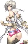  ashelia_b'nargin_dalmasca ass breast_slip breasts butt_crack detached_sleeves final_fantasy final_fantasy_xii kansuke large_breasts miniskirt nipple_slip nipples short_hair silver_hair skirt solo thighhighs 