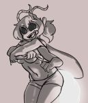  anthro arthropod beetle black_eyes breasts clothed clothing elateroid fangs female firefly hair hi_res hijackerdraws_(artist) insect multi_arm multi_limb non-mammal_breasts open_mouth open_smile partially_clothed smile solo undressing wings 