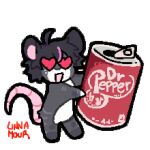 anthro beverage beverage_can dr_pepper heart_eyes heart_symbol low_res male mammal murid murine nico_(labrattt) rat rodent soda solo thumbnail unna_mour