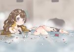  1girl anya_melfissa artist_request bathing brown_hair hair_ornament hololive hololive_indonesia long_hair multicolored_hair petals purple_eyes tagme two_side_up virtual_youtuber 