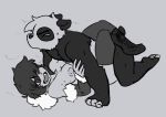  ambiguous_penetration anthro black_body black_fur black_hair blush bodily_fluids breasts crossed_legs duo female female_on_anthro female_penetrated fur giant_panda hair hijackerdraws_(artist) human human_on_anthro interspecies looking_pleasured lying male male/female male_penetrating male_penetrating_female mammal missionary_position multicolored_body multicolored_fur nipples on_back open_mouth open_smile penetration saliva sex simple_background smile sweat tongue two_tone_body two_tone_fur ursid white_body white_fur 