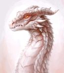  2020 akineza ambiguous_gender digital_media_(artwork) dragon headshot_portrait horn orange_eyes portrait scales solo teeth 