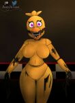 2023 absurd_res animatronic anthro artist_name avian beak beanontoast big_breasts bird breasts chicken curvy_figure detailed_background digital_drawing_(artwork) digital_media_(artwork) eyelashes featureless_breasts female five_nights_at_freddy&#039;s five_nights_at_freddy&#039;s_2 galliform gallus_(genus) genitals hi_res inside looking_at_viewer machine nude patreon patreon_logo phasianid purple_eyes pussy robot scottgames segmented_arms segmented_body segmented_legs solo thick_thighs twitter twitter_logo voluptuous watermark wide_hips withered_chica_(fnaf) yellow_body