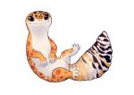  2020 absurd_res ambiguous_gender black_spots black_tail color_fox eublepharid feral gecko hi_res leopard_gecko lizard multicolored_body reptile scalie simple_background smile solo spots spotted_body white_background 