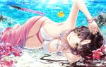  bikini fate/grand_order fate_(series) flowers kinokohime_(mican02rl) long_hair necklace sesshouin_kiara swimsuit waifu2x water 